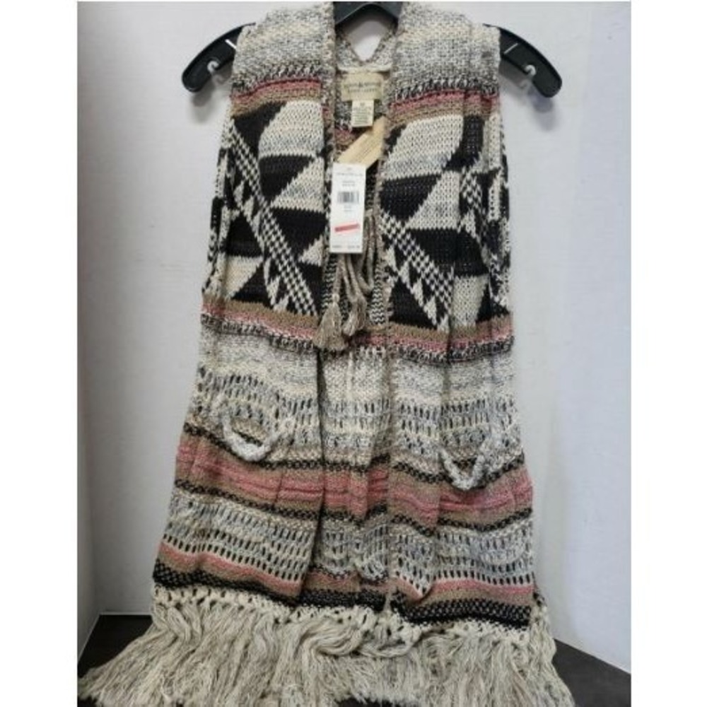 NWT Ralph Lauren Denim & Supply Southwestern Fringe Cardigan Vest Aztec VTG